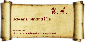 Udvari András névjegykártya