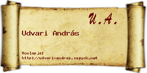 Udvari András névjegykártya